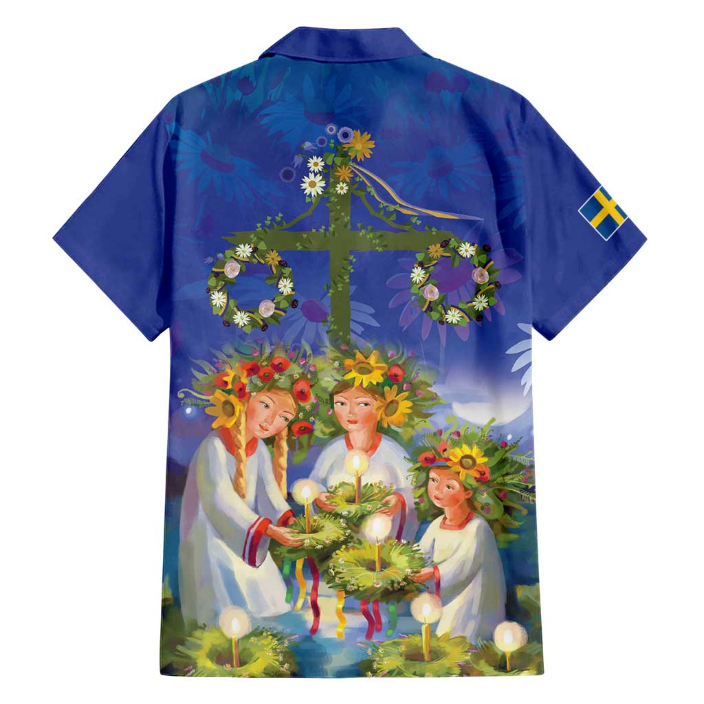 Swedish Glad Midsommar Family Matching Short Sleeve Bodycon Dress and Hawaiian Shirt Hade du en bra Midsommar