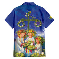 Swedish Glad Midsommar Family Matching Short Sleeve Bodycon Dress and Hawaiian Shirt Hade du en bra Midsommar