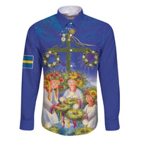 Swedish Glad Midsommar Family Matching Short Sleeve Bodycon Dress and Hawaiian Shirt Hade du en bra Midsommar