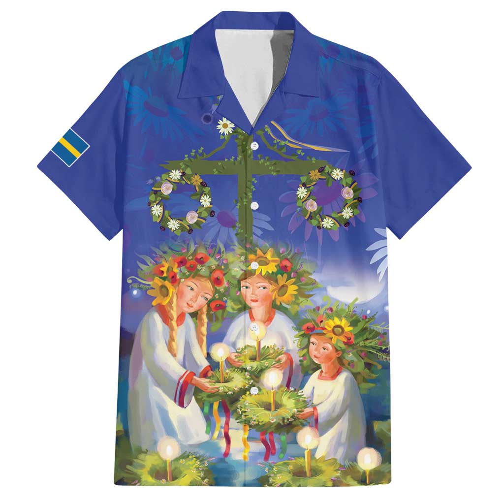 Swedish Glad Midsommar Family Matching Tank Maxi Dress and Hawaiian Shirt Hade du en bra Midsommar