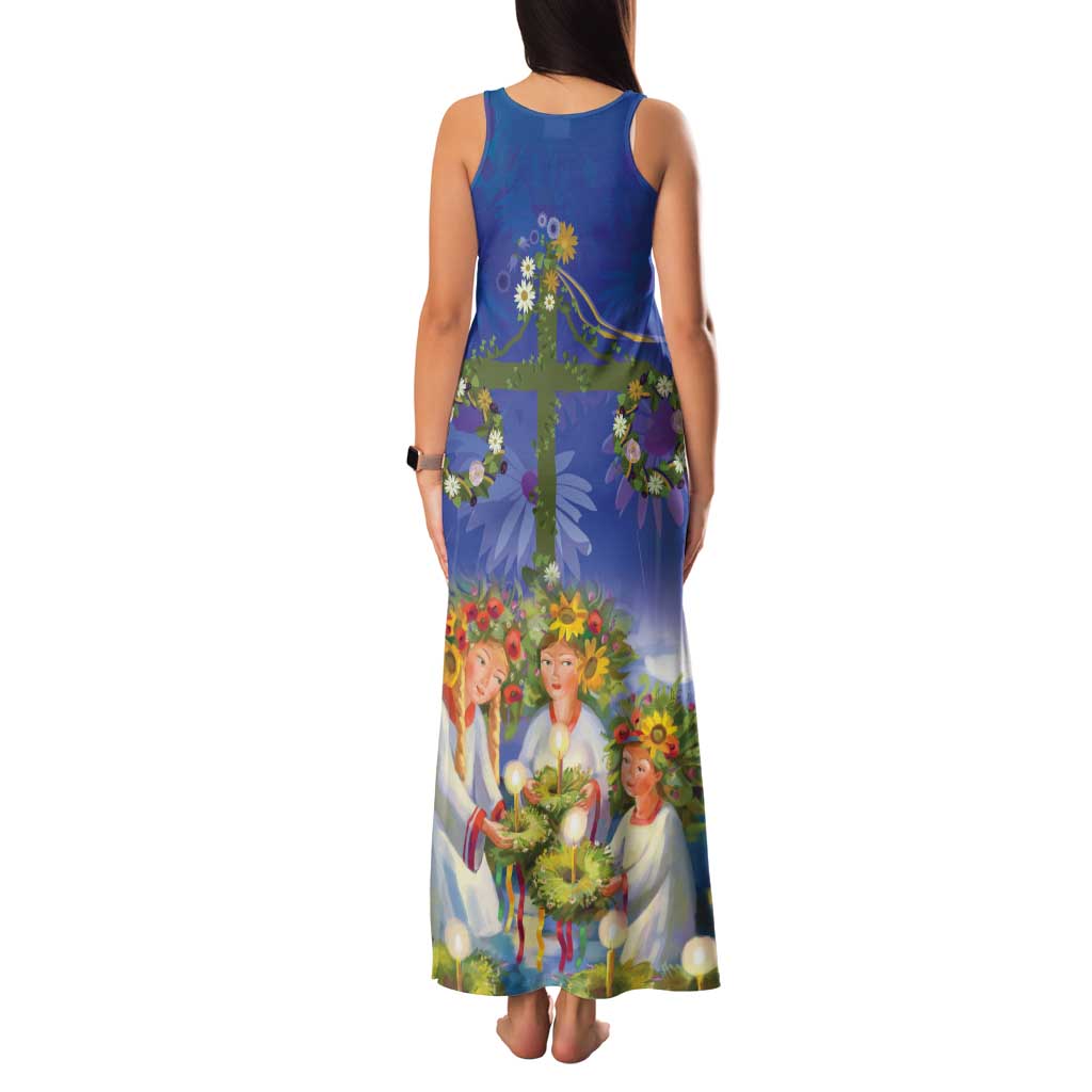 Swedish Glad Midsommar Family Matching Tank Maxi Dress and Hawaiian Shirt Hade du en bra Midsommar