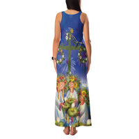 Swedish Glad Midsommar Family Matching Tank Maxi Dress and Hawaiian Shirt Hade du en bra Midsommar