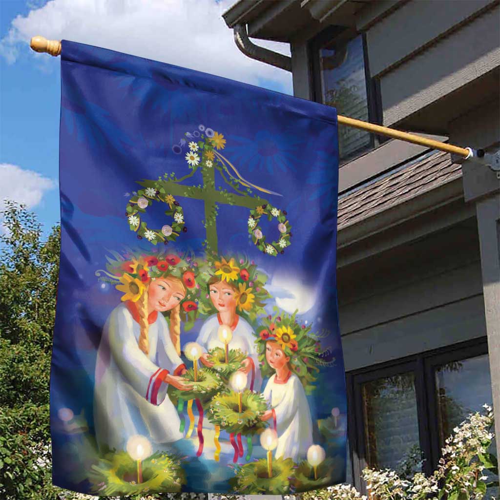 Swedish Glad Midsommar Garden Flag Hade du en bra Midsommar
