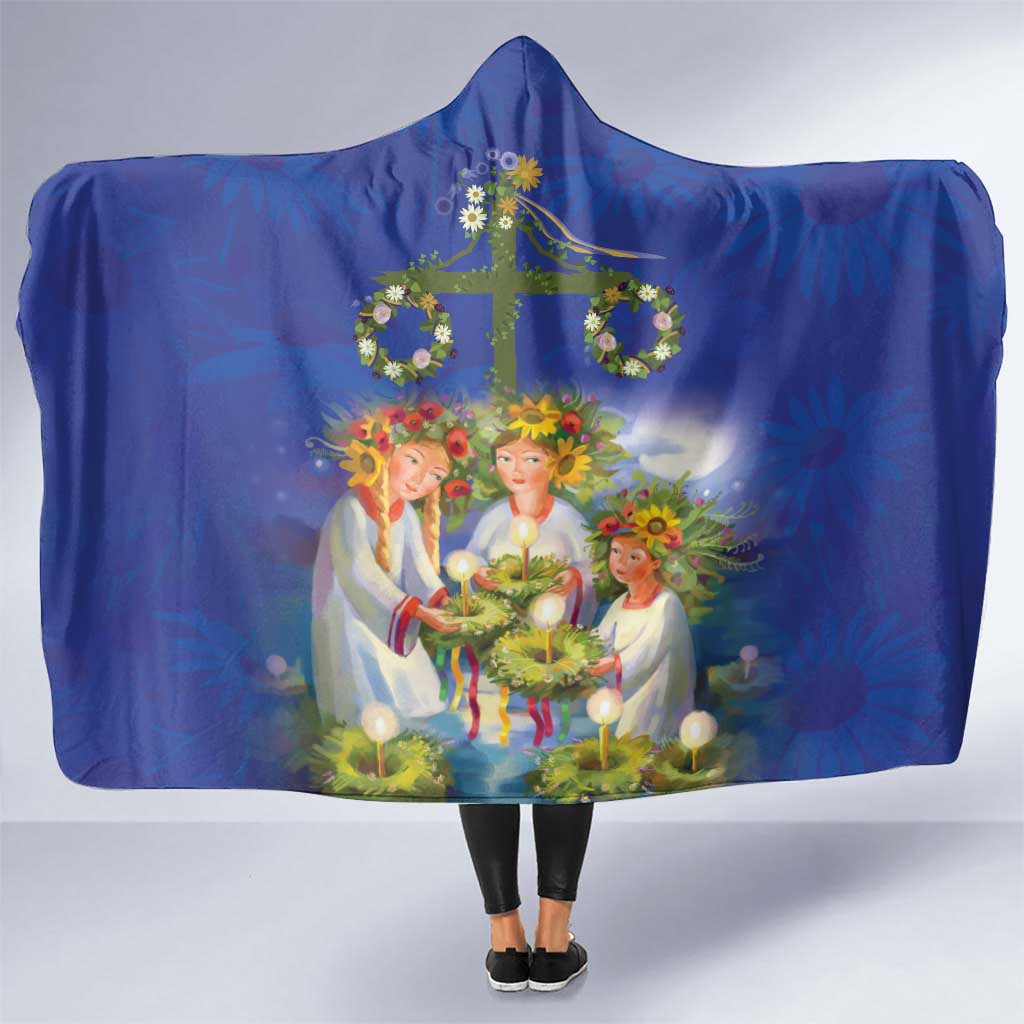 Swedish Glad Midsommar Hooded Blanket Hade du en bra Midsommar