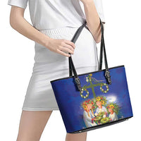 Swedish Glad Midsommar Leather Tote Bag Hade du en bra Midsommar