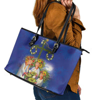 Swedish Glad Midsommar Leather Tote Bag Hade du en bra Midsommar