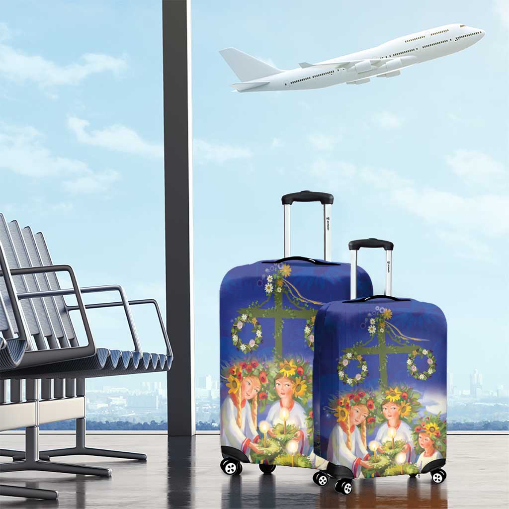 Swedish Glad Midsommar Luggage Cover Hade du en bra Midsommar