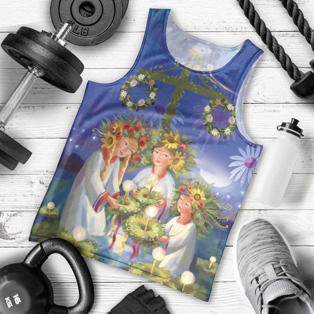 Swedish Glad Midsommar Men Tank Top Hade du en bra Midsommar