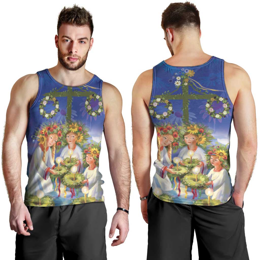 Swedish Glad Midsommar Men Tank Top Hade du en bra Midsommar