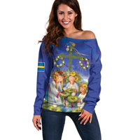 Swedish Glad Midsommar Off Shoulder Sweater Hade du en bra Midsommar
