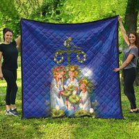 Swedish Glad Midsommar Quilt Hade du en bra Midsommar
