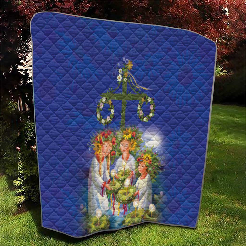 Swedish Glad Midsommar Quilt Hade du en bra Midsommar