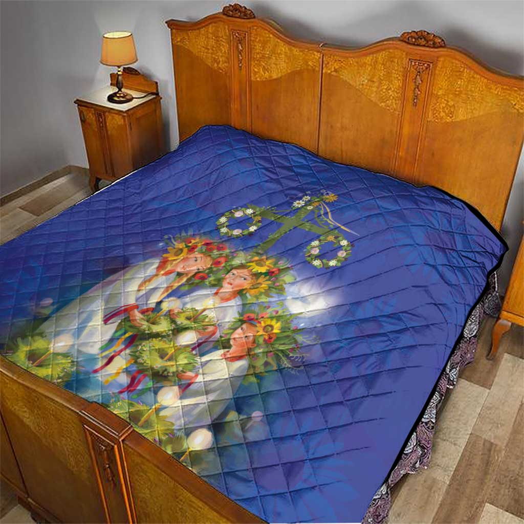 Swedish Glad Midsommar Quilt Hade du en bra Midsommar