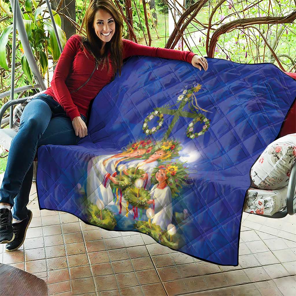 Swedish Glad Midsommar Quilt Hade du en bra Midsommar