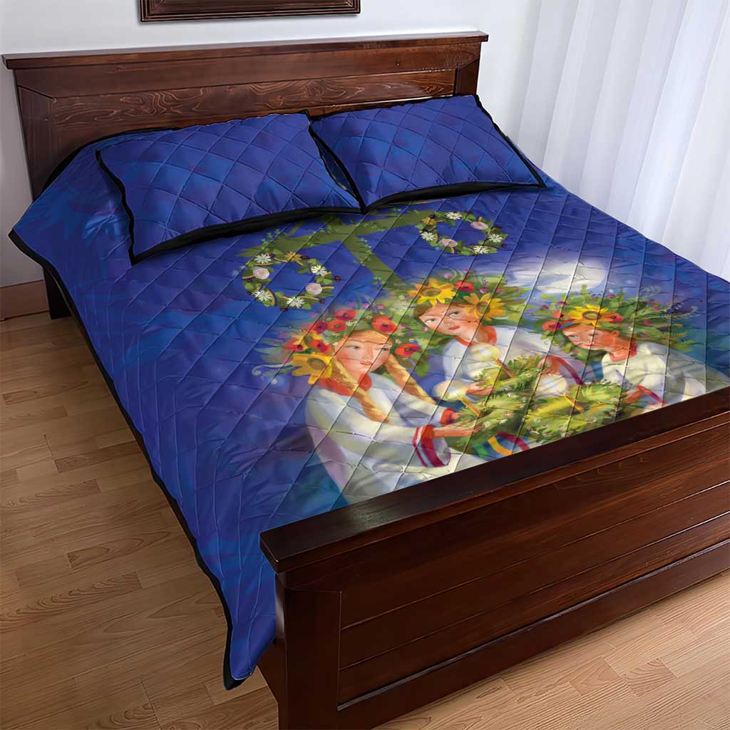 Swedish Glad Midsommar Quilt Bed Set Hade du en bra Midsommar