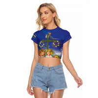 Swedish Glad Midsommar Raglan Cropped T Shirt Hade du en bra Midsommar
