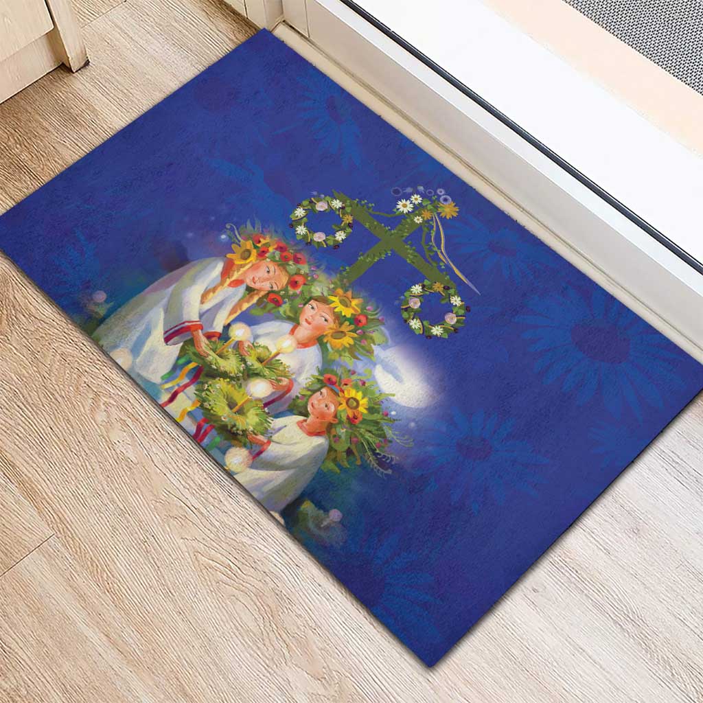 Swedish Glad Midsommar Rubber Doormat Hade du en bra Midsommar