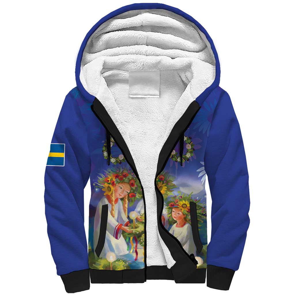 Swedish Glad Midsommar Sherpa Hoodie Hade du en bra Midsommar