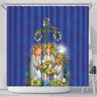 Swedish Glad Midsommar Shower Curtain Hade du en bra Midsommar