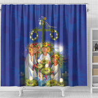 Swedish Glad Midsommar Shower Curtain Hade du en bra Midsommar