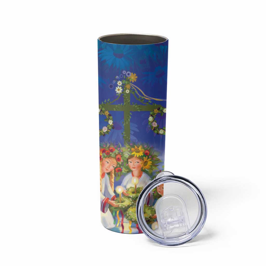 Swedish Glad Midsommar Skinny Tumbler Hade du en bra Midsommar