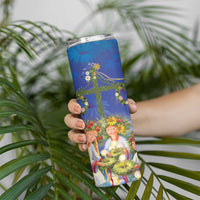Swedish Glad Midsommar Skinny Tumbler Hade du en bra Midsommar