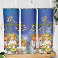 Swedish Glad Midsommar Skinny Tumbler Hade du en bra Midsommar