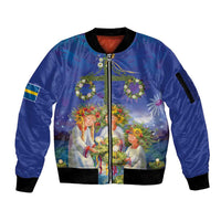 Swedish Glad Midsommar Sleeve Zip Bomber Jacket Hade du en bra Midsommar