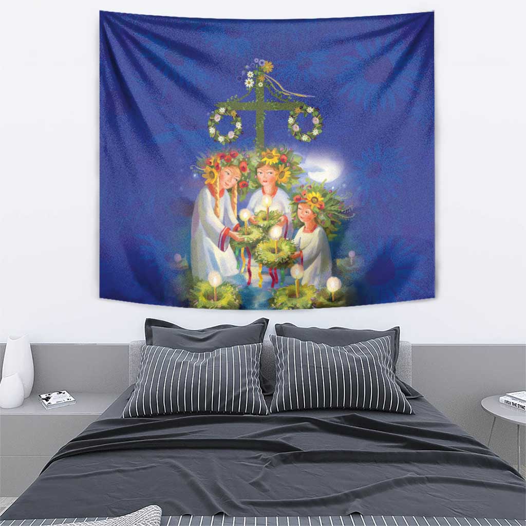 Swedish Glad Midsommar Tapestry Hade du en bra Midsommar