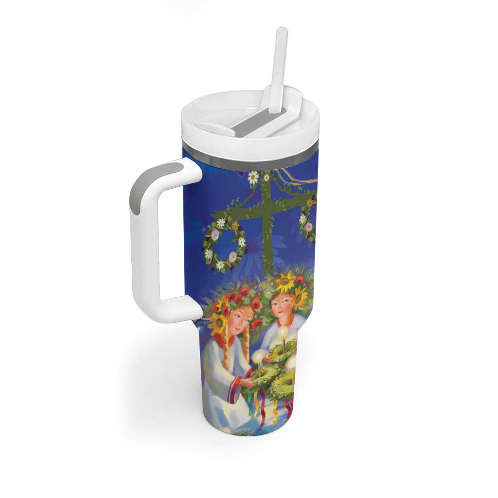 Swedish Glad Midsommar Tumbler With Handle Hade du en bra Midsommar