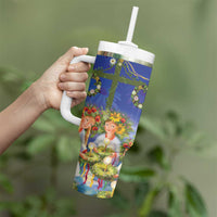 Swedish Glad Midsommar Tumbler With Handle Hade du en bra Midsommar