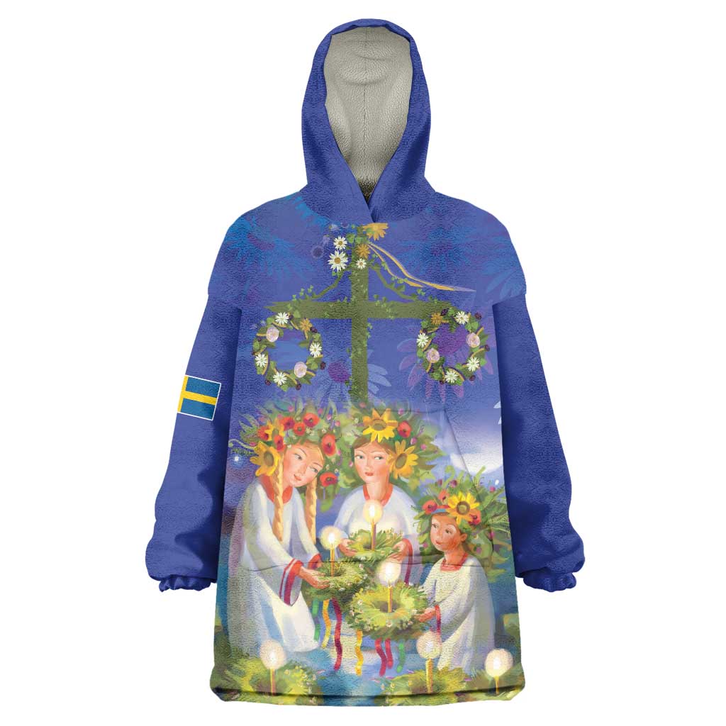 Swedish Glad Midsommar Wearable Blanket Hoodie Hade du en bra Midsommar