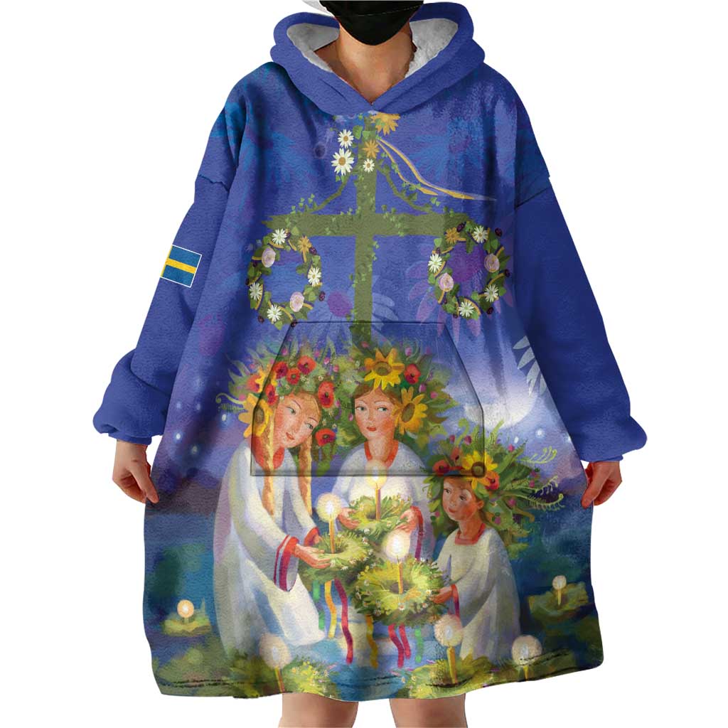 Swedish Glad Midsommar Wearable Blanket Hoodie Hade du en bra Midsommar