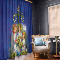 Swedish Glad Midsommar Window Curtain Hade du en bra Midsommar