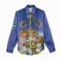 Swedish Glad Midsommar Women Casual Shirt Hade du en bra Midsommar