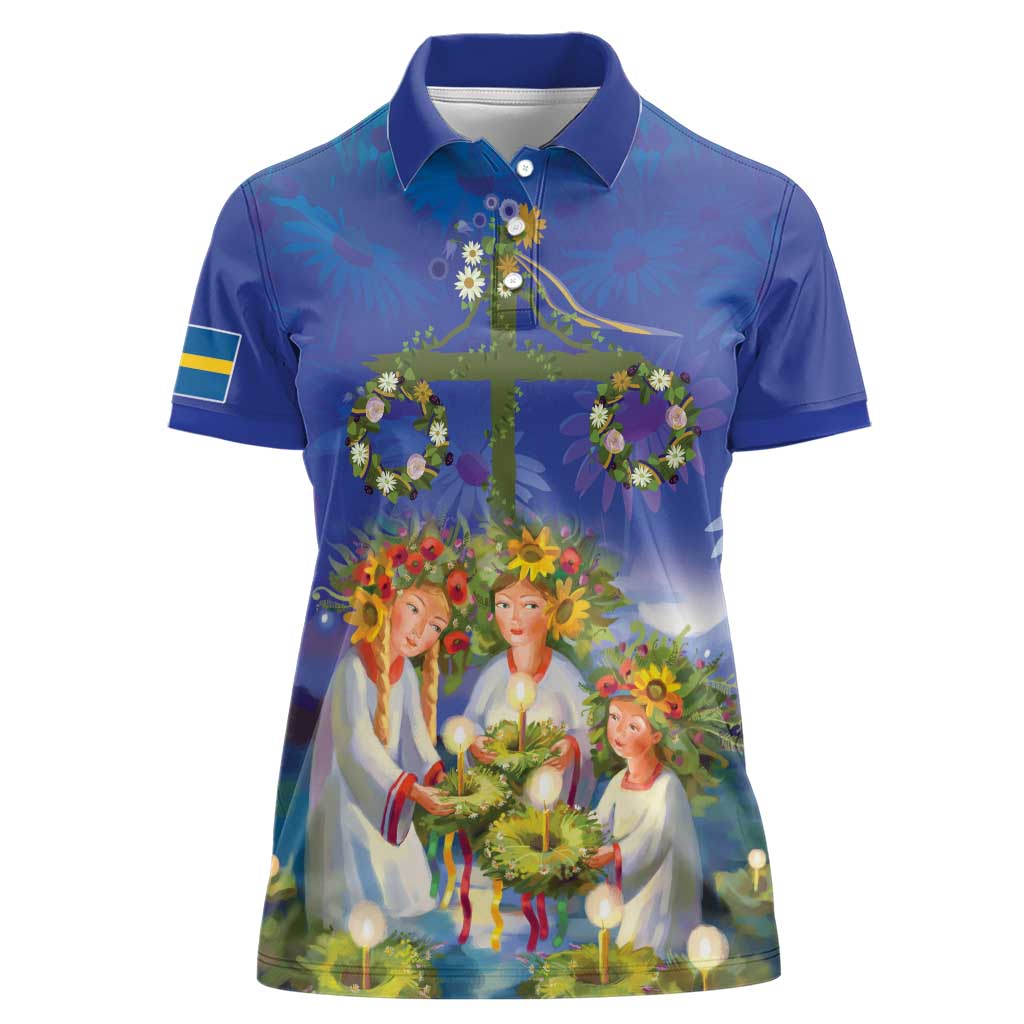 Swedish Glad Midsommar Women Polo Shirt Hade du en bra Midsommar