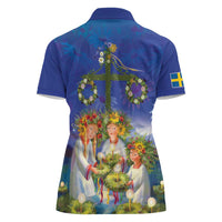 Swedish Glad Midsommar Women Polo Shirt Hade du en bra Midsommar