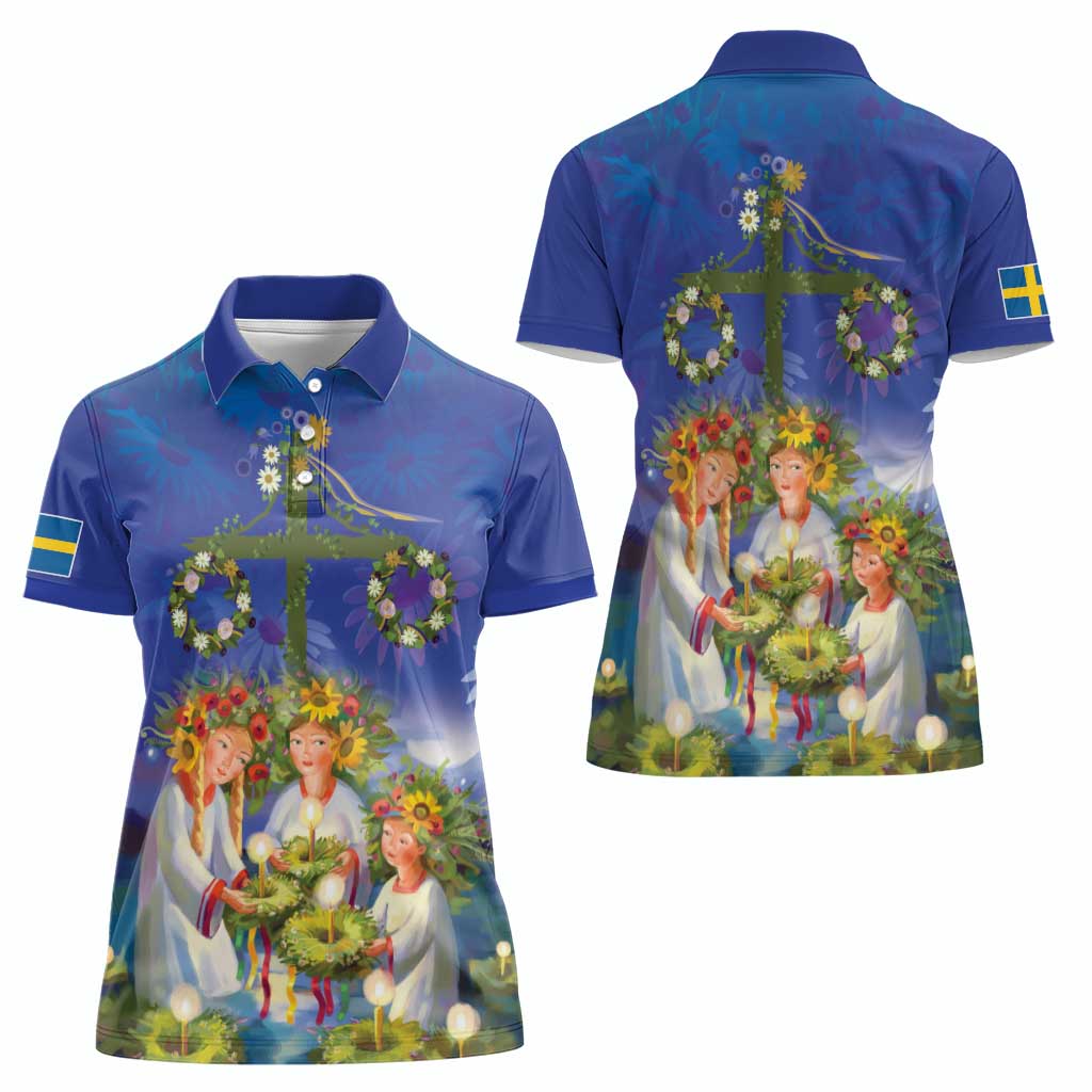 Swedish Glad Midsommar Women Polo Shirt Hade du en bra Midsommar