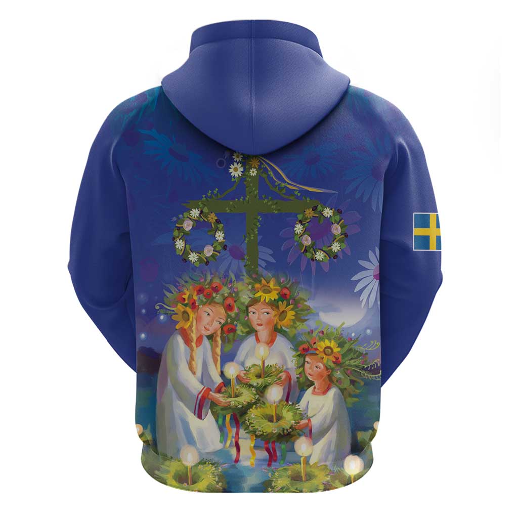 Swedish Glad Midsommar Zip Hoodie Hade du en bra Midsommar