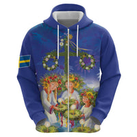 Swedish Glad Midsommar Zip Hoodie Hade du en bra Midsommar