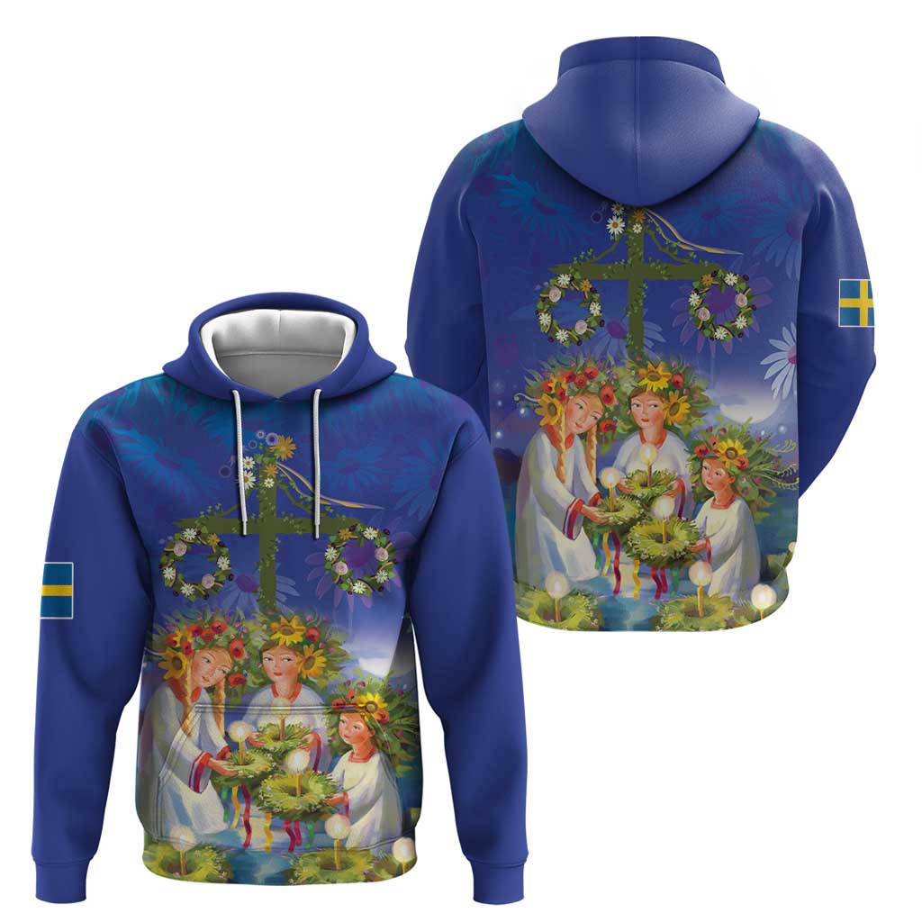 Swedish Glad Midsommar Zip Hoodie Hade du en bra Midsommar