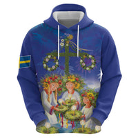 Swedish Glad Midsommar Zip Hoodie Hade du en bra Midsommar