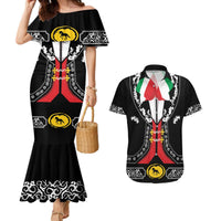 Mexican Trajes Charros Costume Couples Matching Mermaid Dress and Hawaiian Shirt