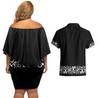 Mexican Trajes Charros Costume Couples Matching Off Shoulder Short Dress and Hawaiian Shirt
