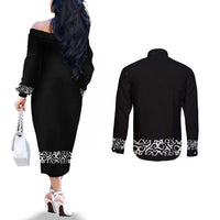 Mexican Trajes Charros Costume Couples Matching Off The Shoulder Long Sleeve Dress and Long Sleeve Button Shirt