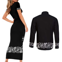 Mexican Trajes Charros Costume Couples Matching Short Sleeve Bodycon Dress and Long Sleeve Button Shirt