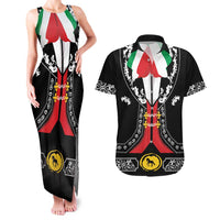 Mexican Trajes Charros Costume Couples Matching Tank Maxi Dress and Hawaiian Shirt