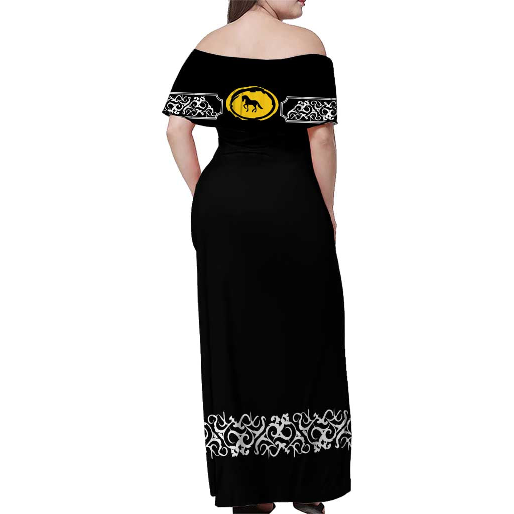 Mexican Trajes Charros Costume Family Matching Off Shoulder Maxi Dress and Hawaiian Shirt