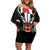 Mexican Trajes Charros Costume Family Matching Off Shoulder Short Dress and Hawaiian Shirt