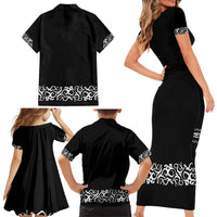 Mexican Trajes Charros Costume Family Matching Short Sleeve Bodycon Dress and Hawaiian Shirt